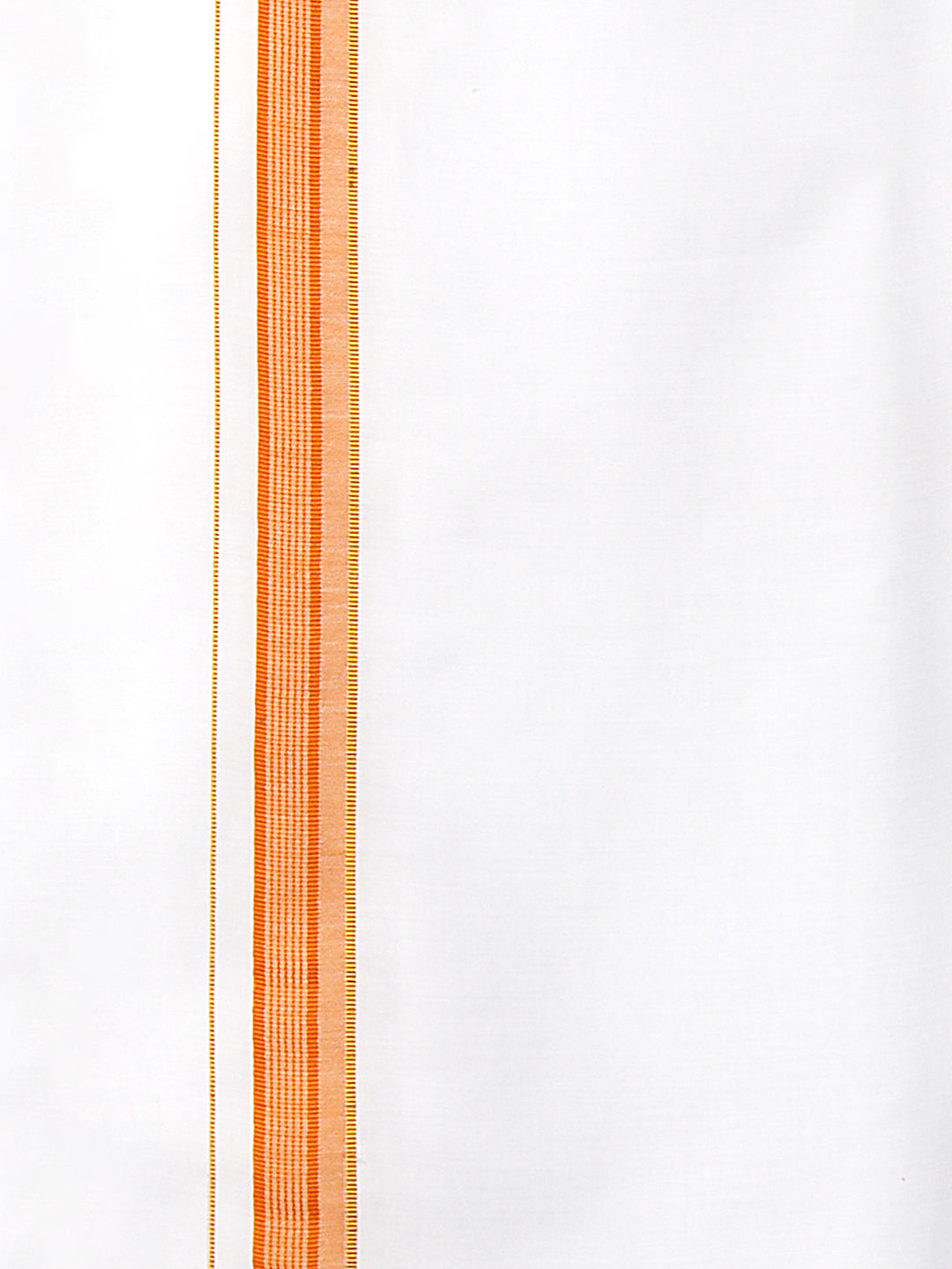 Men Orange Adjustable Pocket Dhoti with Fancy Border GACJ16