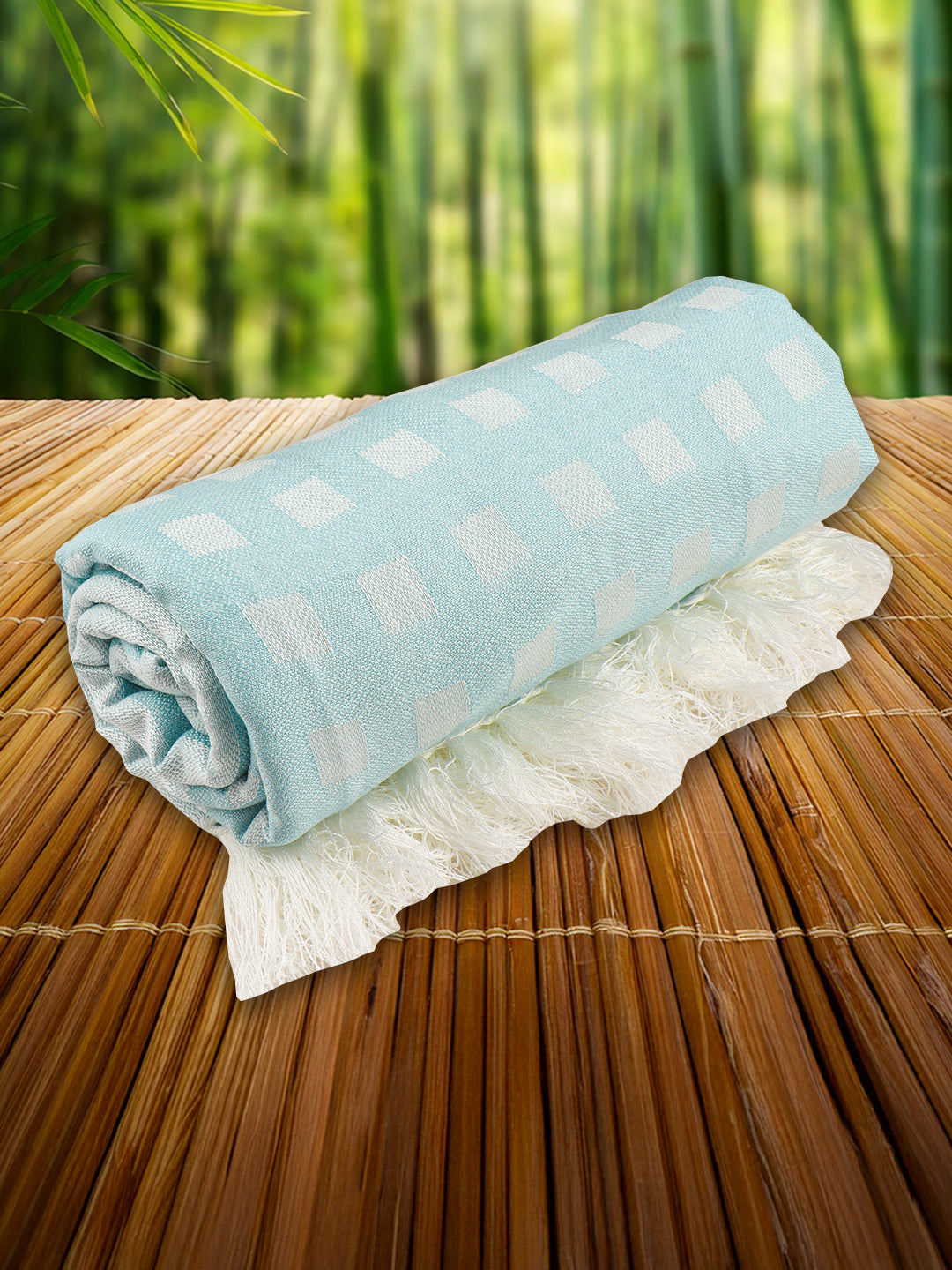 Ultra Soft Absorbent Bamboo Cotton Blue Bath Towel ST02