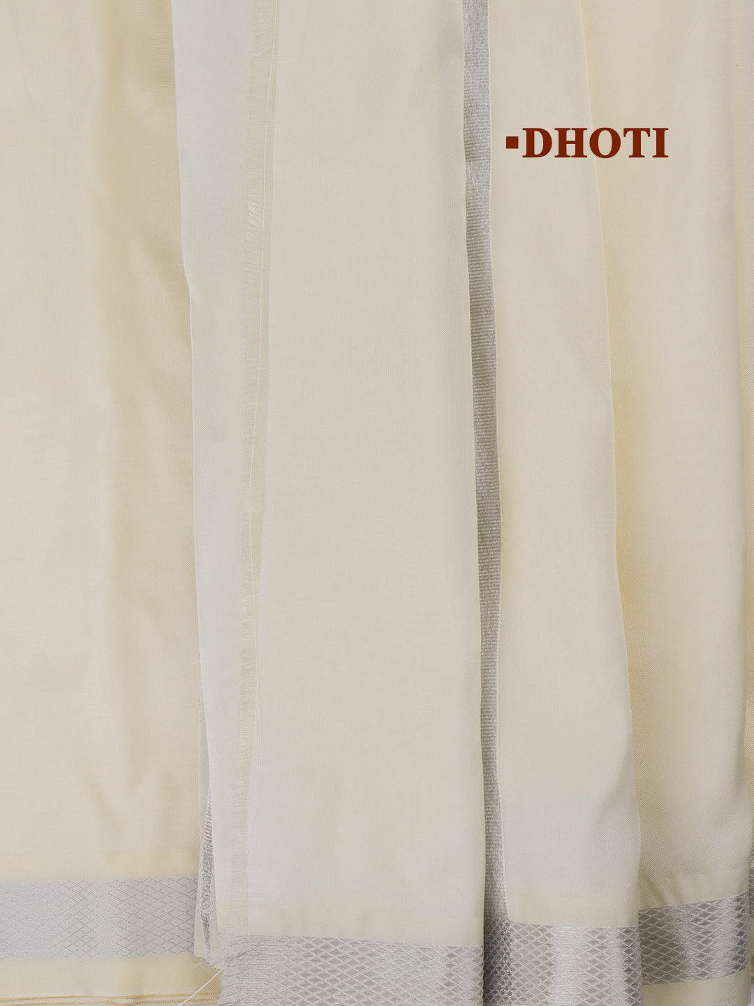 Men Art Silk Jari Dhoti & Shirting Set Silver Shubha Hora (3*1)