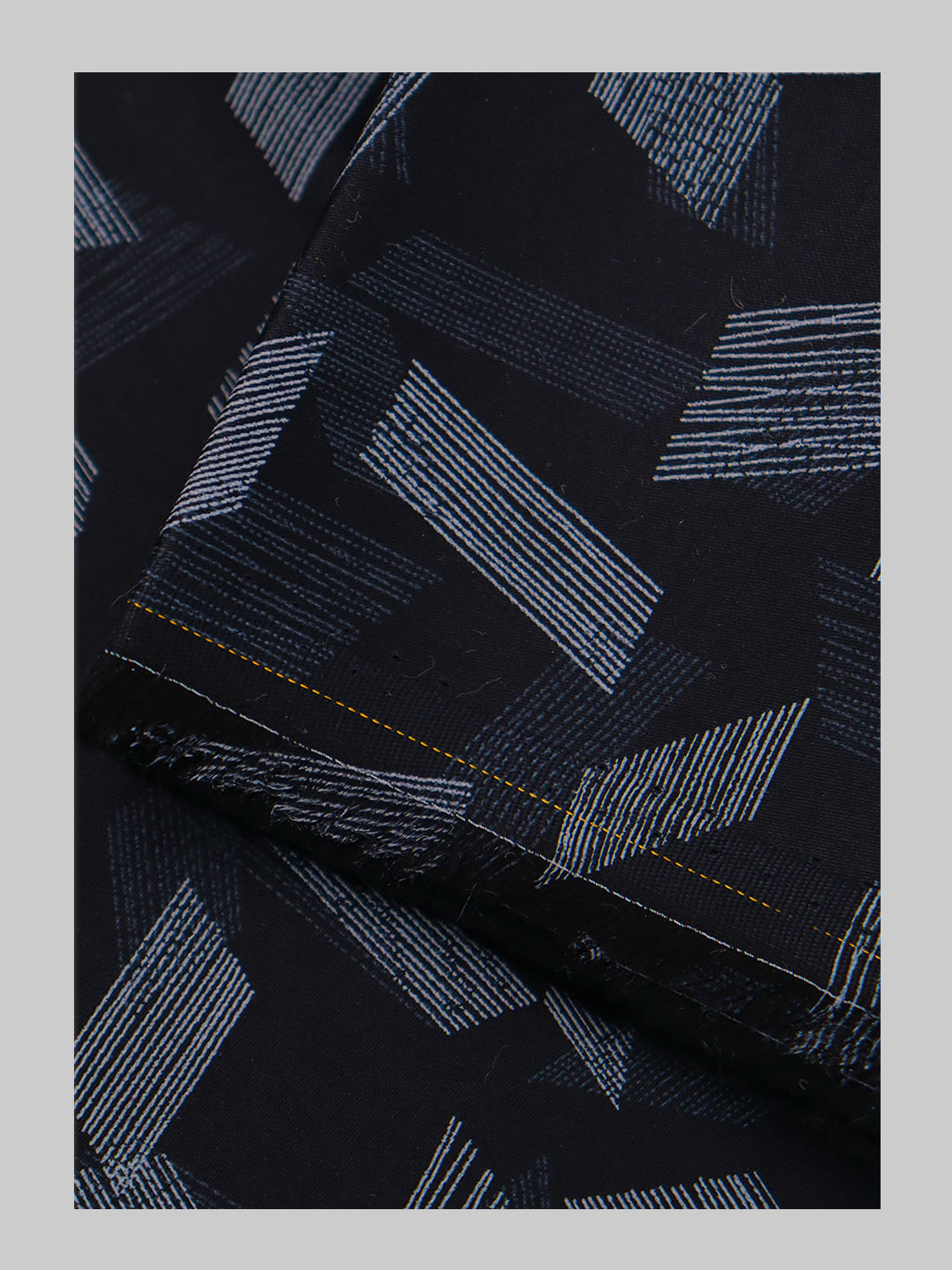 Men 100% Cotton Black Printed Shirt Fabric Oslo