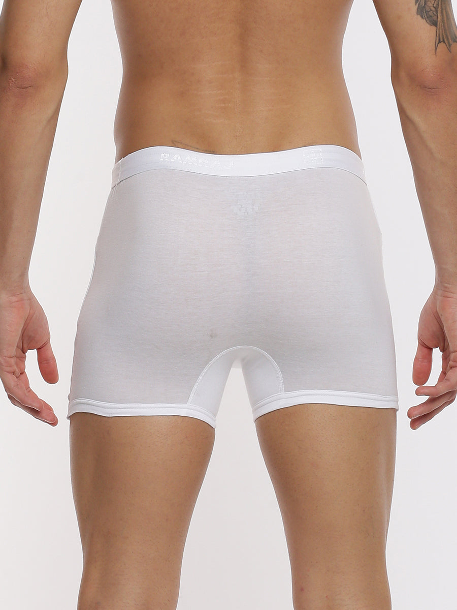 Finest Absorbent Cotton White Trunk without Pocket Imaxs Rib (2PCs Pack)-Back view