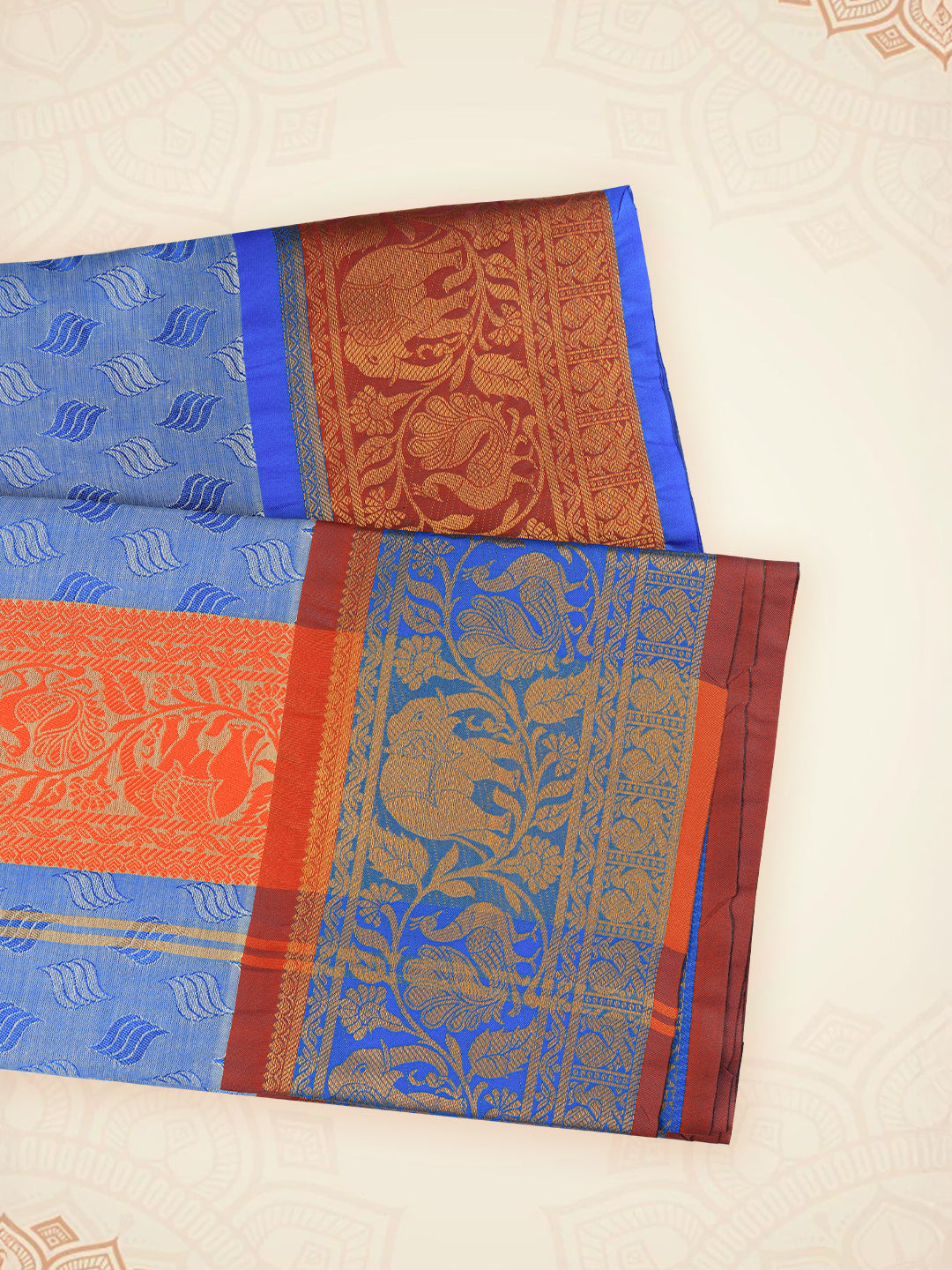 Men Art Silk Panchakacham Blue Bheeshmar(9+5) BM02