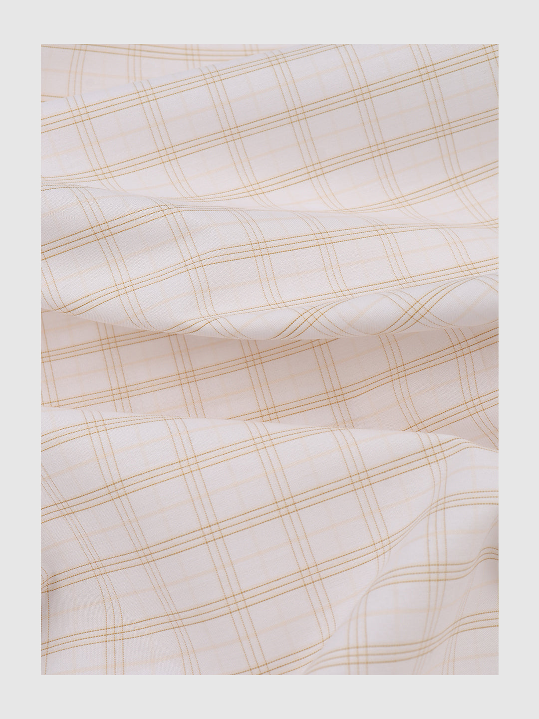 Men Cotton Rich Checked White Shirt Fabric High Style