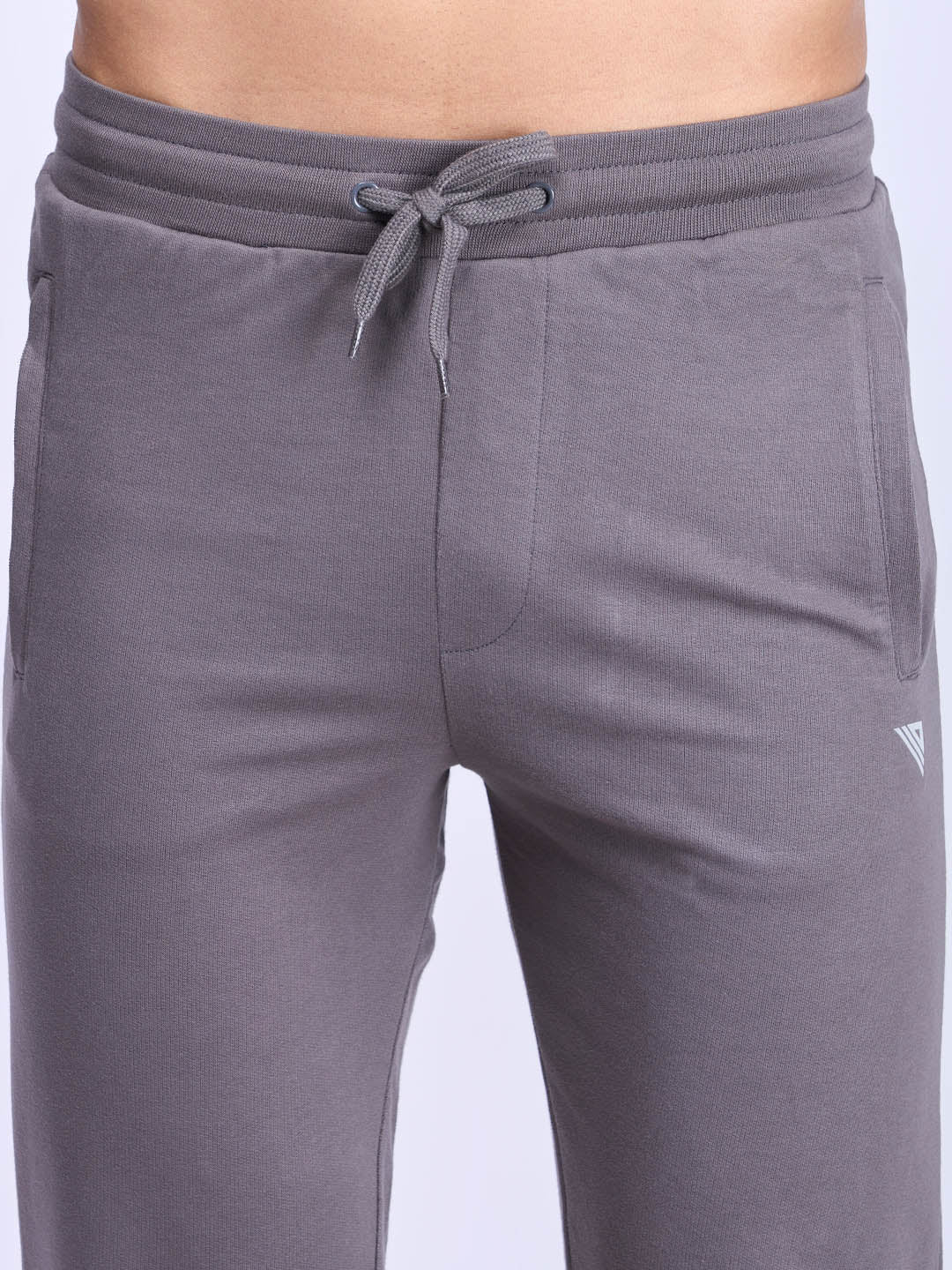 Men Cotton Zipper Packet Jogger Dark Grey