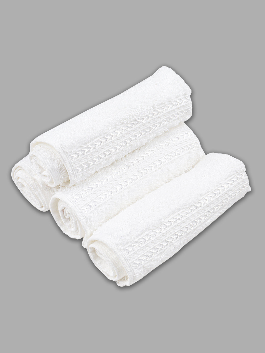 Premium Soft & Absorbent Face Cotton Bamboo Towel White (Pack of 4)