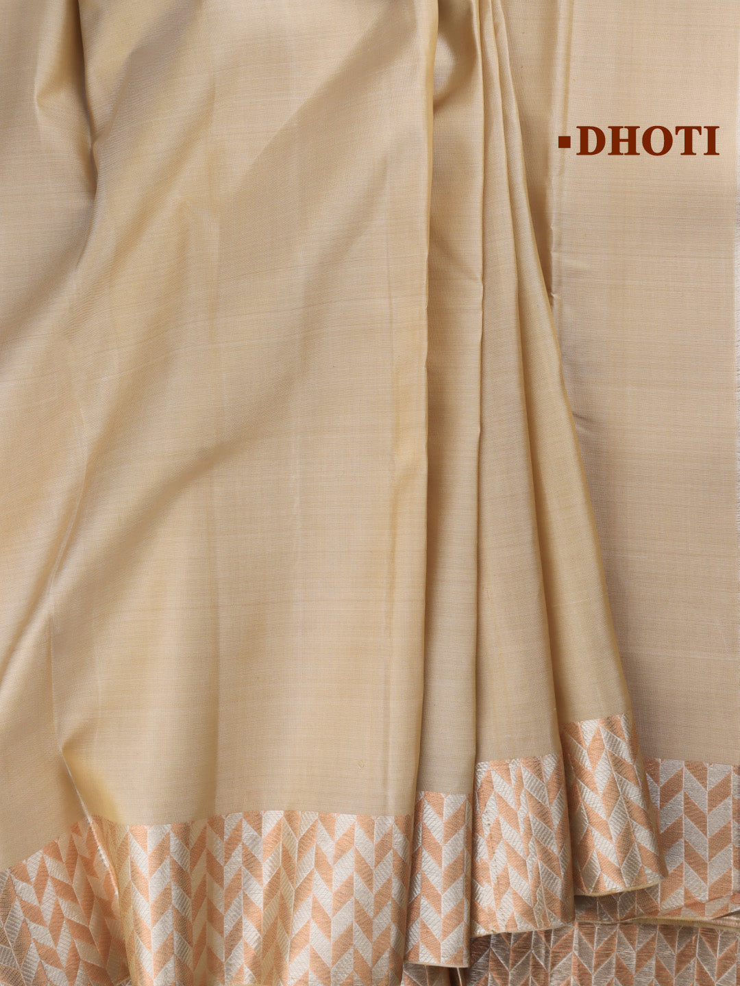 Men Pure Silk Dhoti & Towel Set with 4" inch Jari Border Amirtham