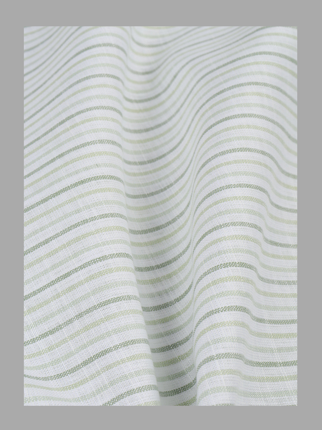 Men Cotton Rich Striped Shirt Fabric Light Green Infinity