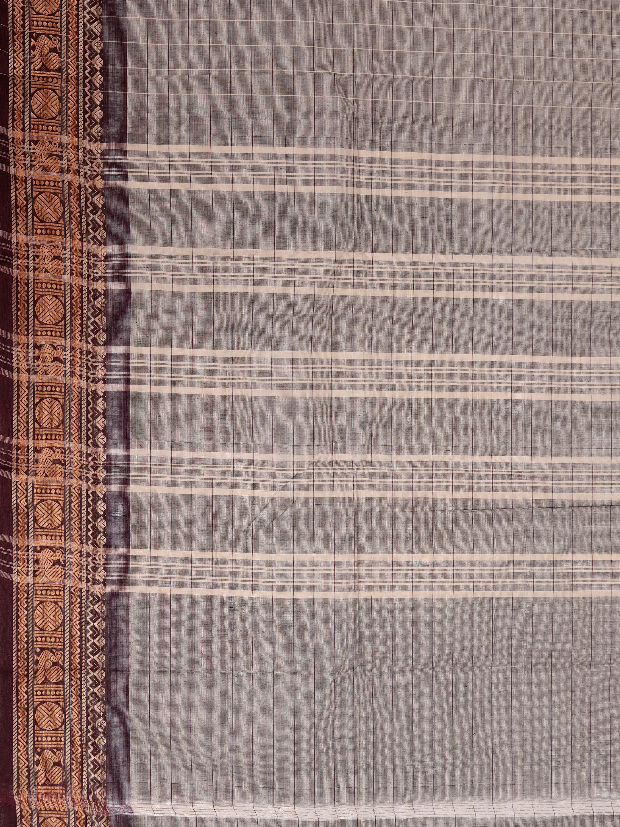 Women Chettinad Cotton Green with Brown Saree CCS03