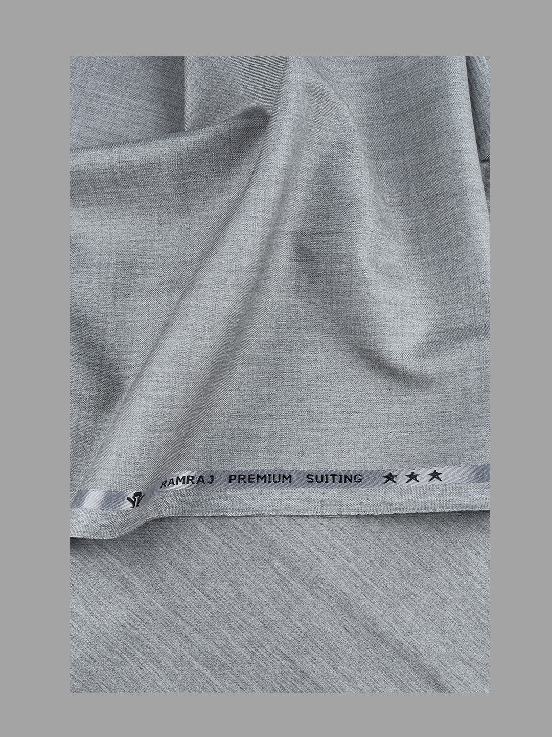 Men  Poly Viscose Blend Pants Fabric Light Grey Fun Days