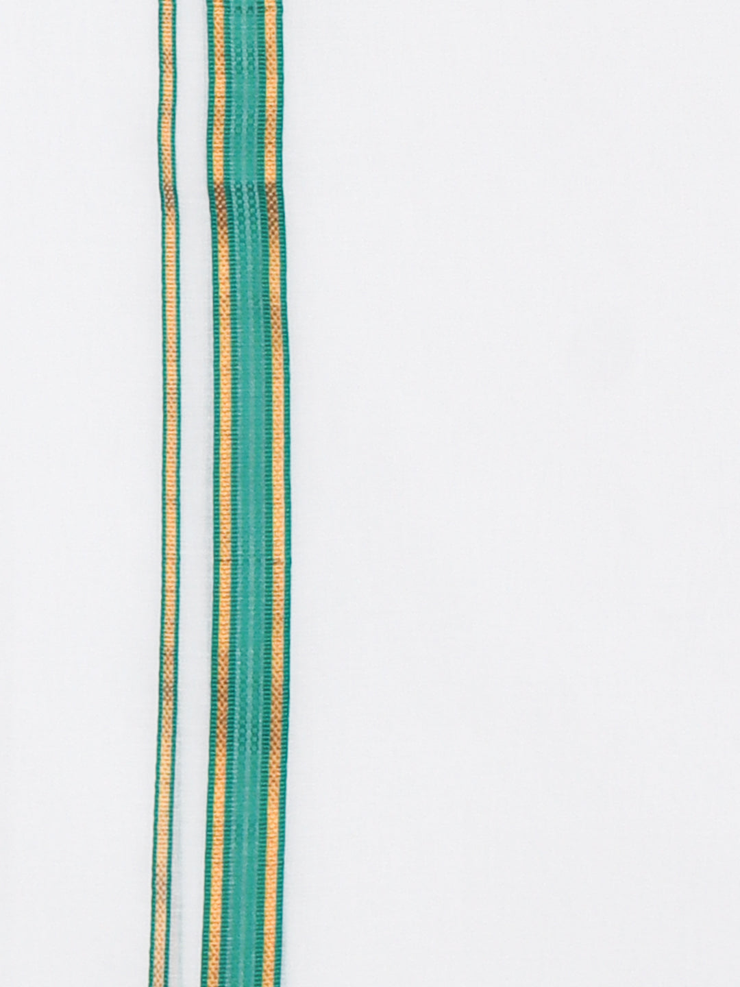 Men 100% Cotton Double Layer White Dhoti with Fancy Jari Border RF04