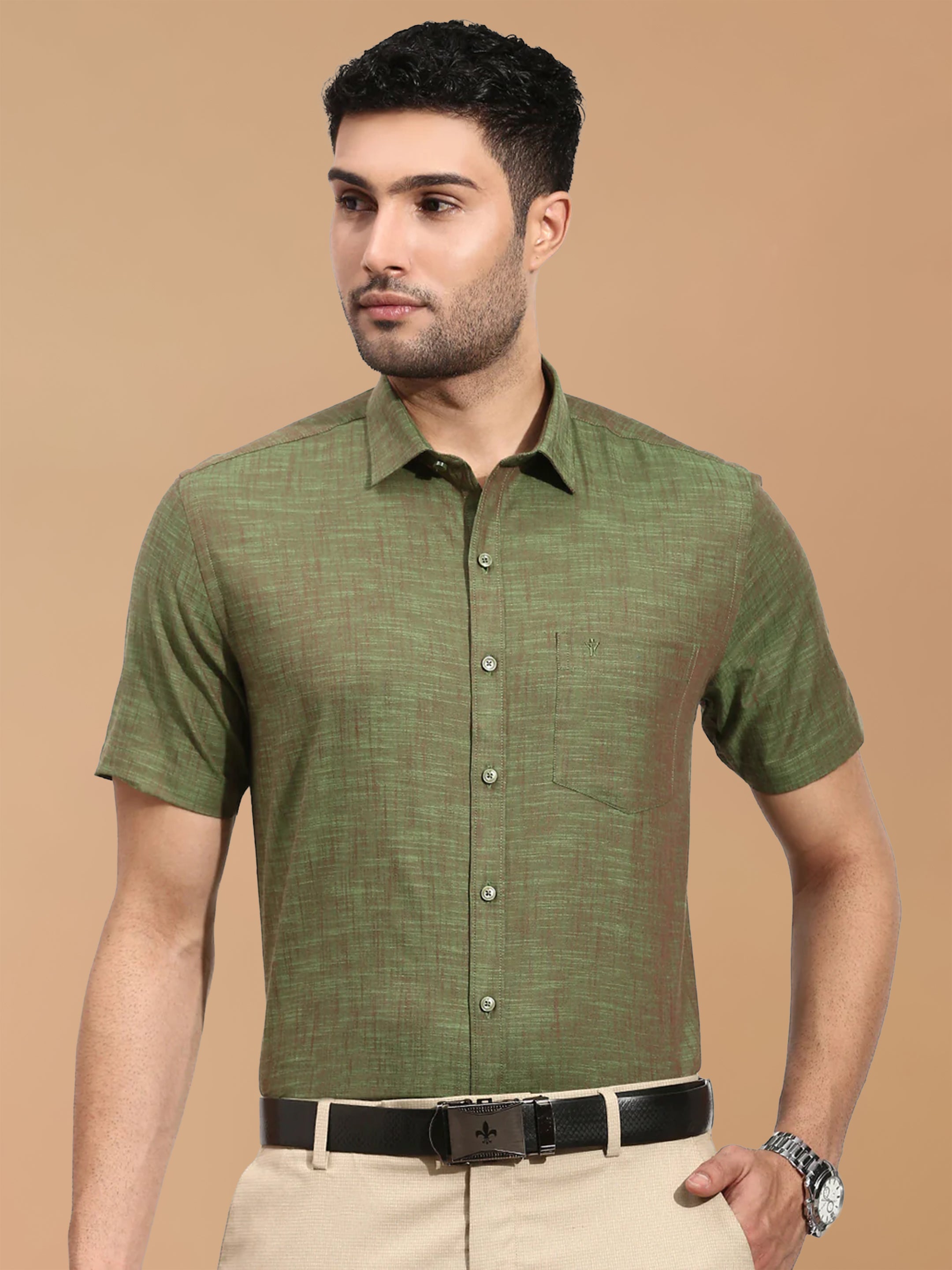 100% Cotton Green Smart Fit Shirt CL2 GT19