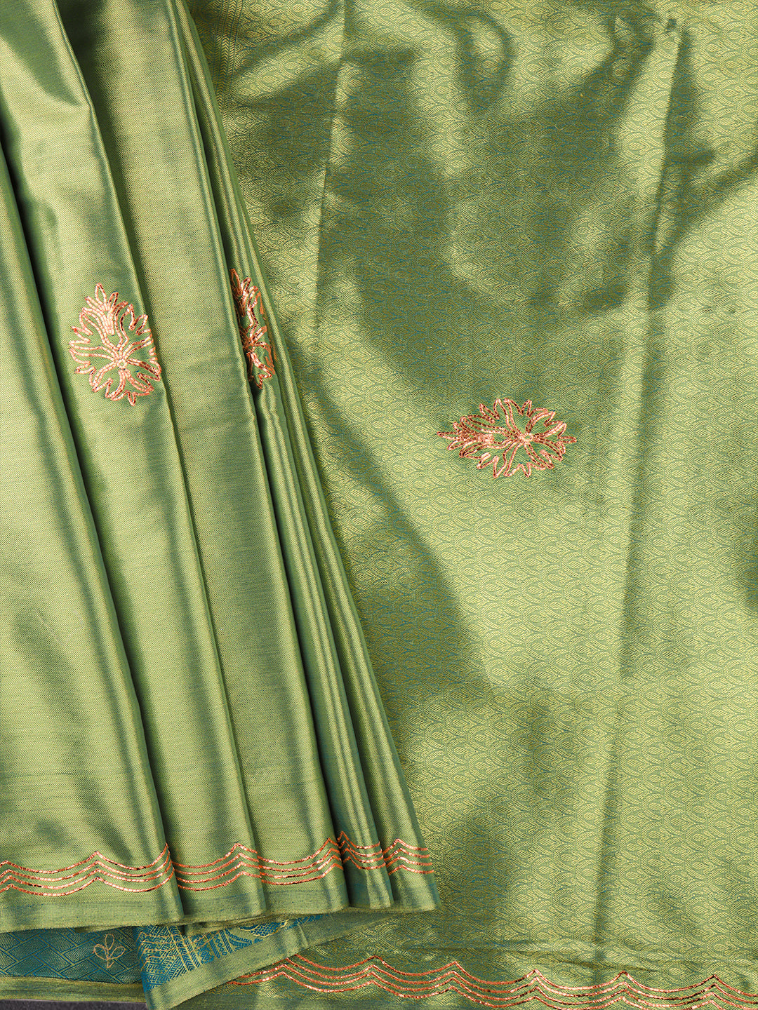 Women Green Semi Silk Saree SS328