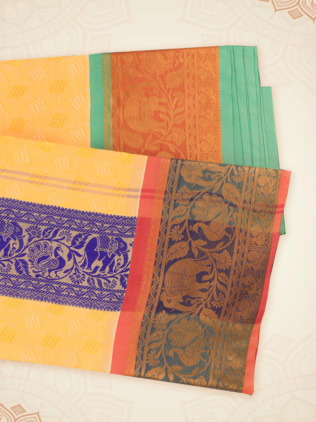 Men Art Silk Panchakacham Yellow Bheeshmar(9+5) BM03
