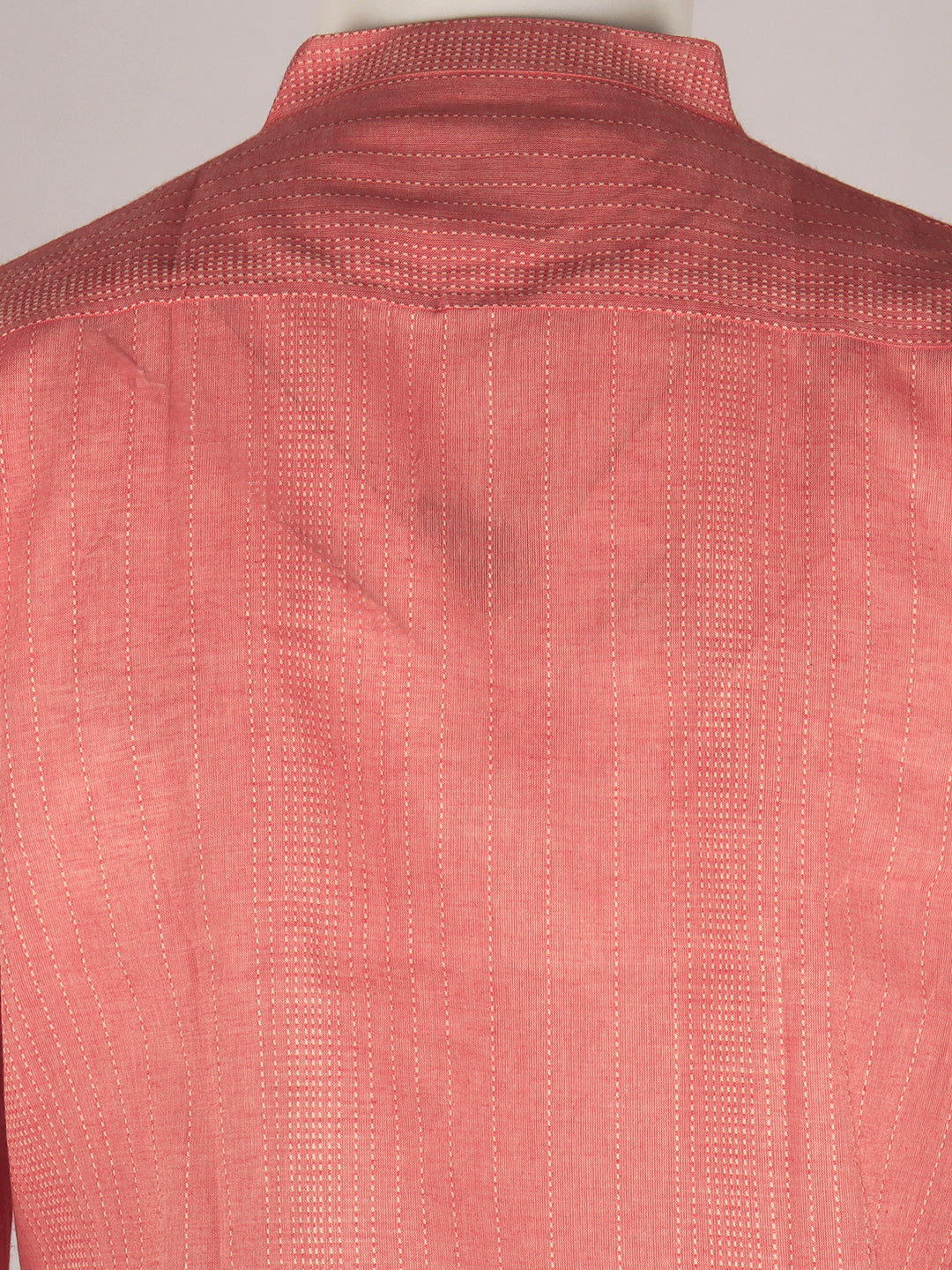 Men Cotton Short Length Striped Pocket Kurta Orange Pink RJ18