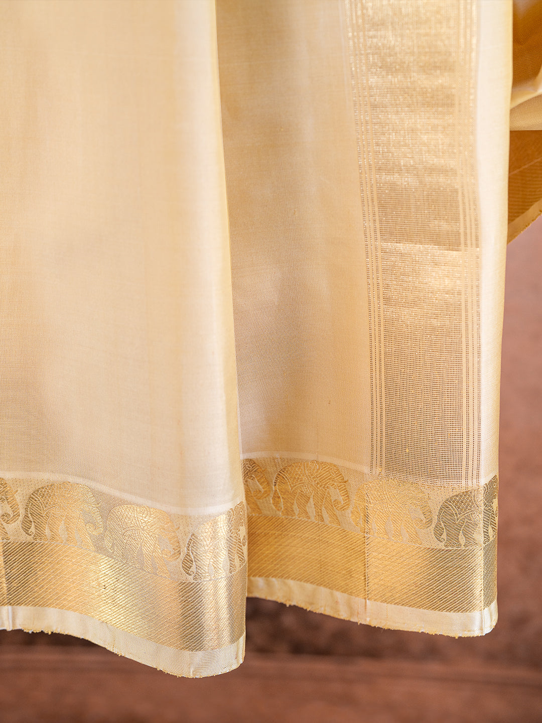 Pure Silk 3" Elephant Jari Border Wedding Dhoti & Towel Set – Amirtham
