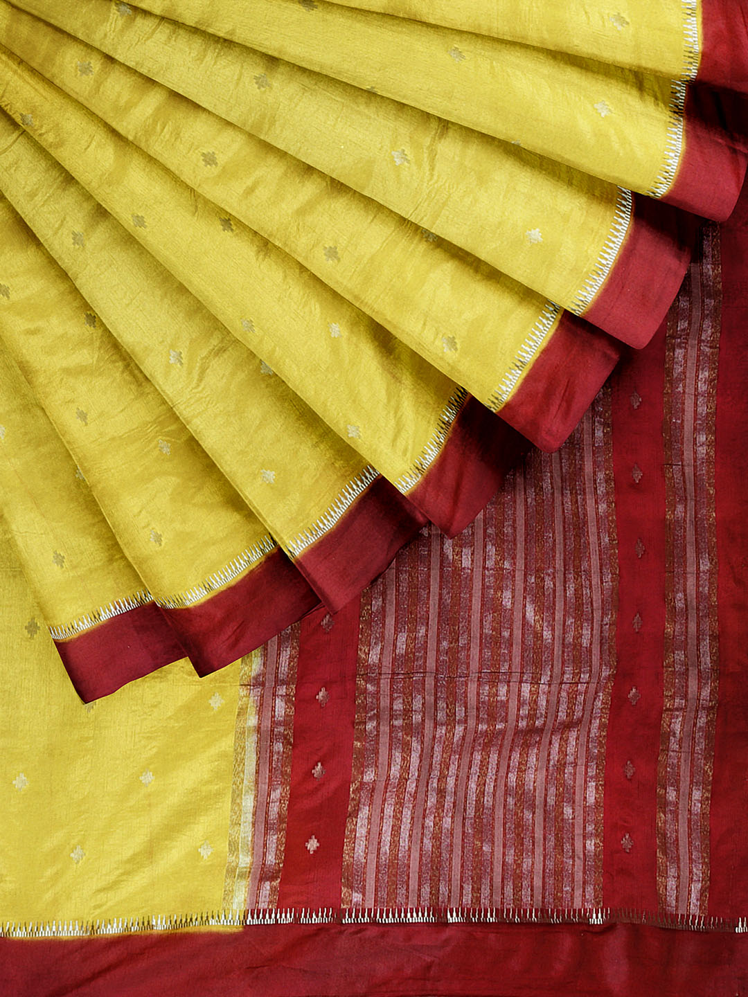 Women Yellow Stripes Design Tissue Saree TS49