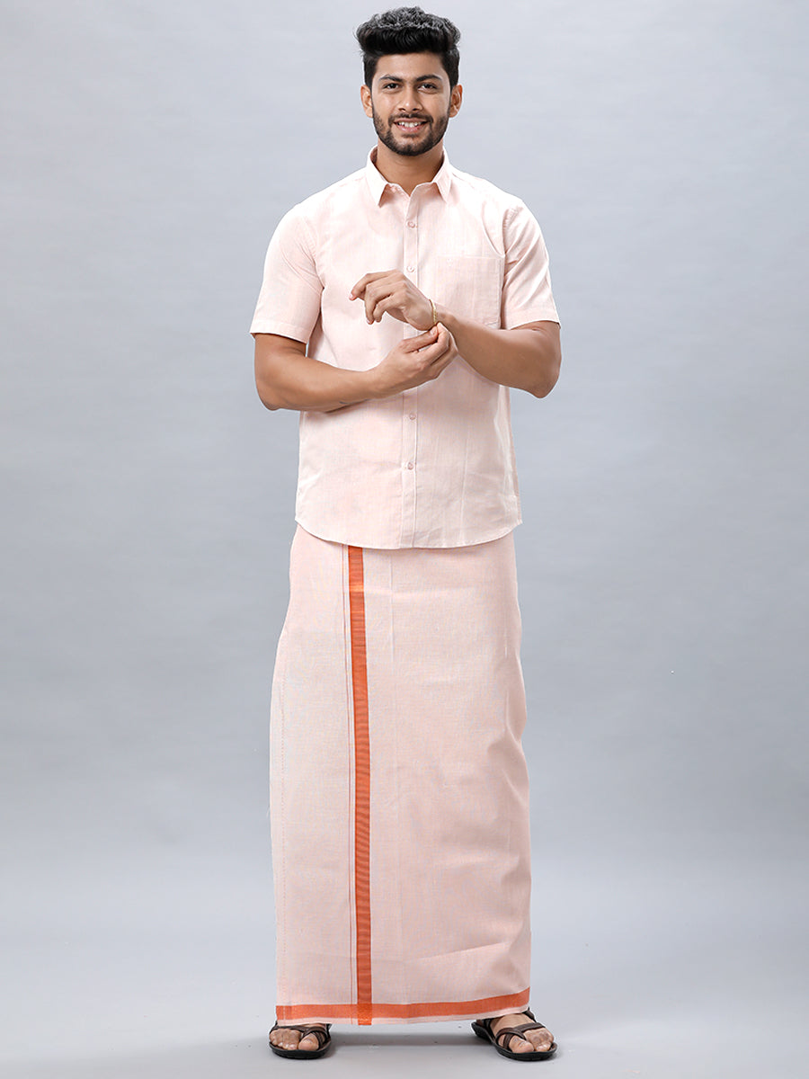 Mens Copper Tissue Half Sleeve Shirt Sangalpam-Full view
