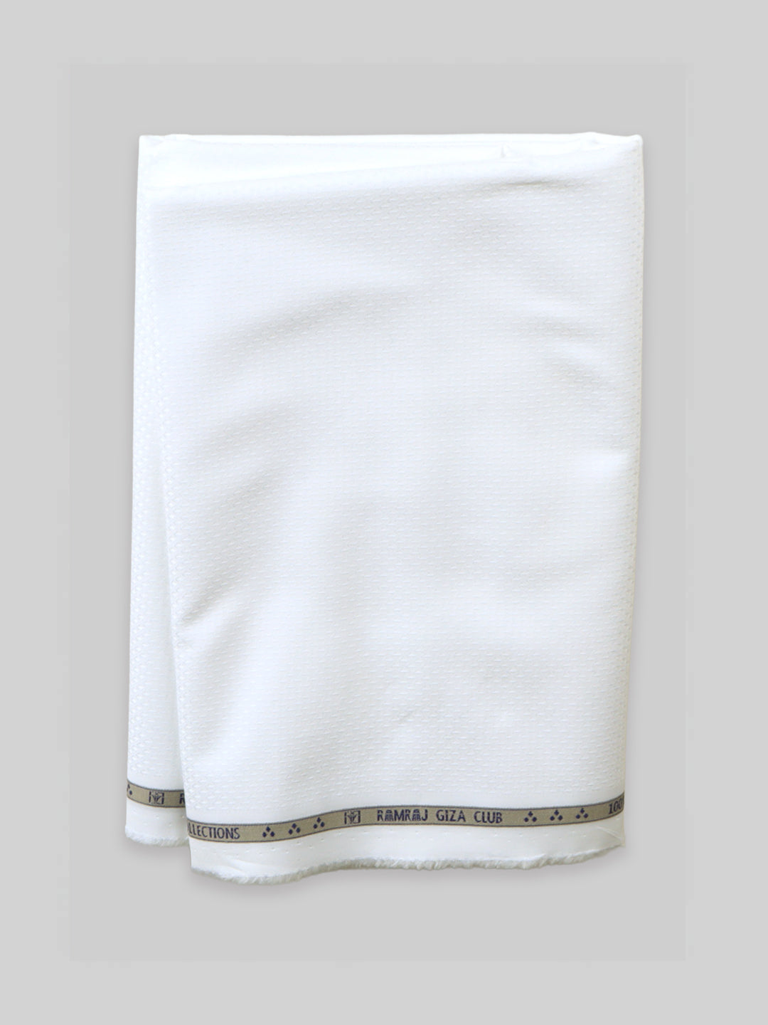 Men 100% Giza Cotton Self Design White Shirt Fabric Mosco Dobby