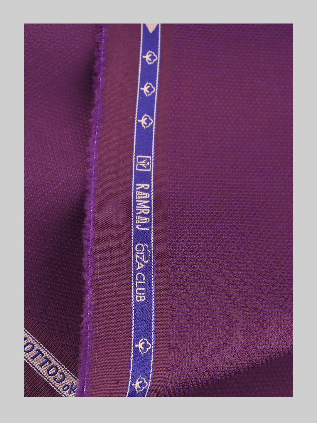 Men 100% Cotton Self Design Shirt Fabric Purple Grand Iconic