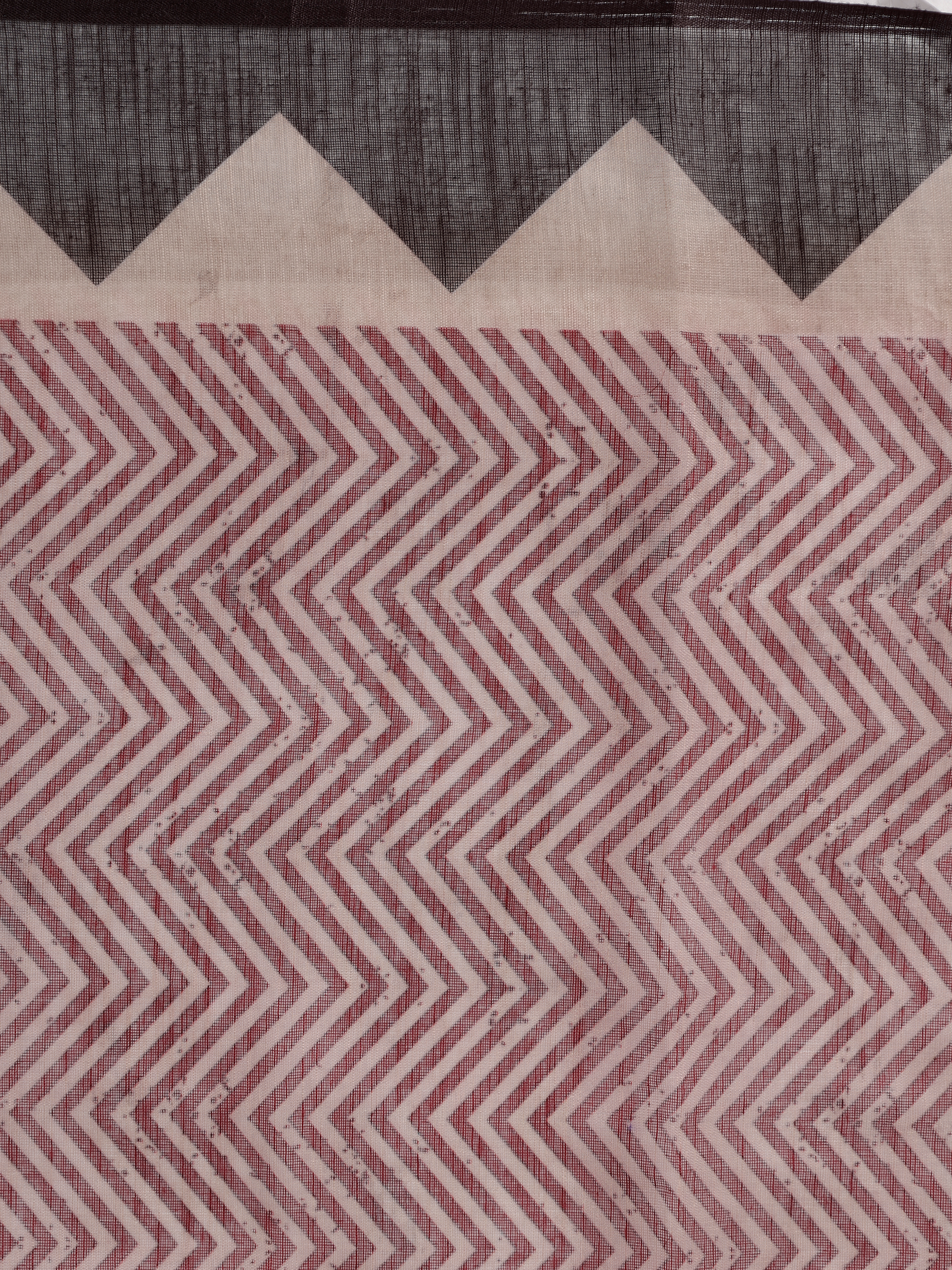 Women Linen Printed Dark Purple with Brown Saree SL258