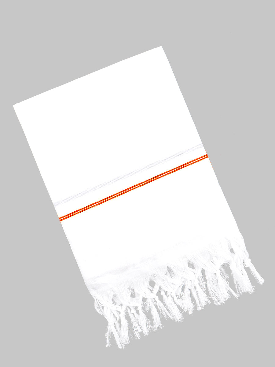 Cotton White Bath Towel Relaxer-Orange