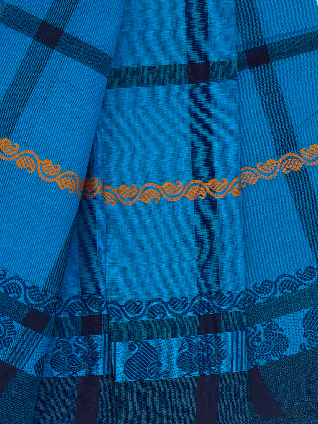 Women Blue Pure Chettinad Cotton Saree PCS202