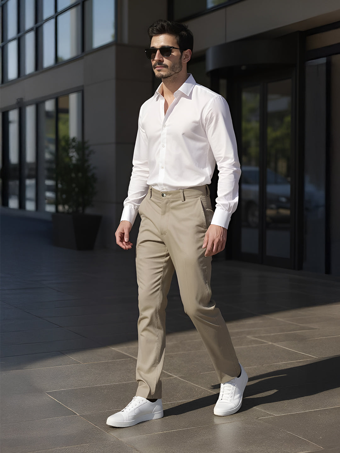 Men Cotton Lycra Sandal Smart Fit Pant Zara