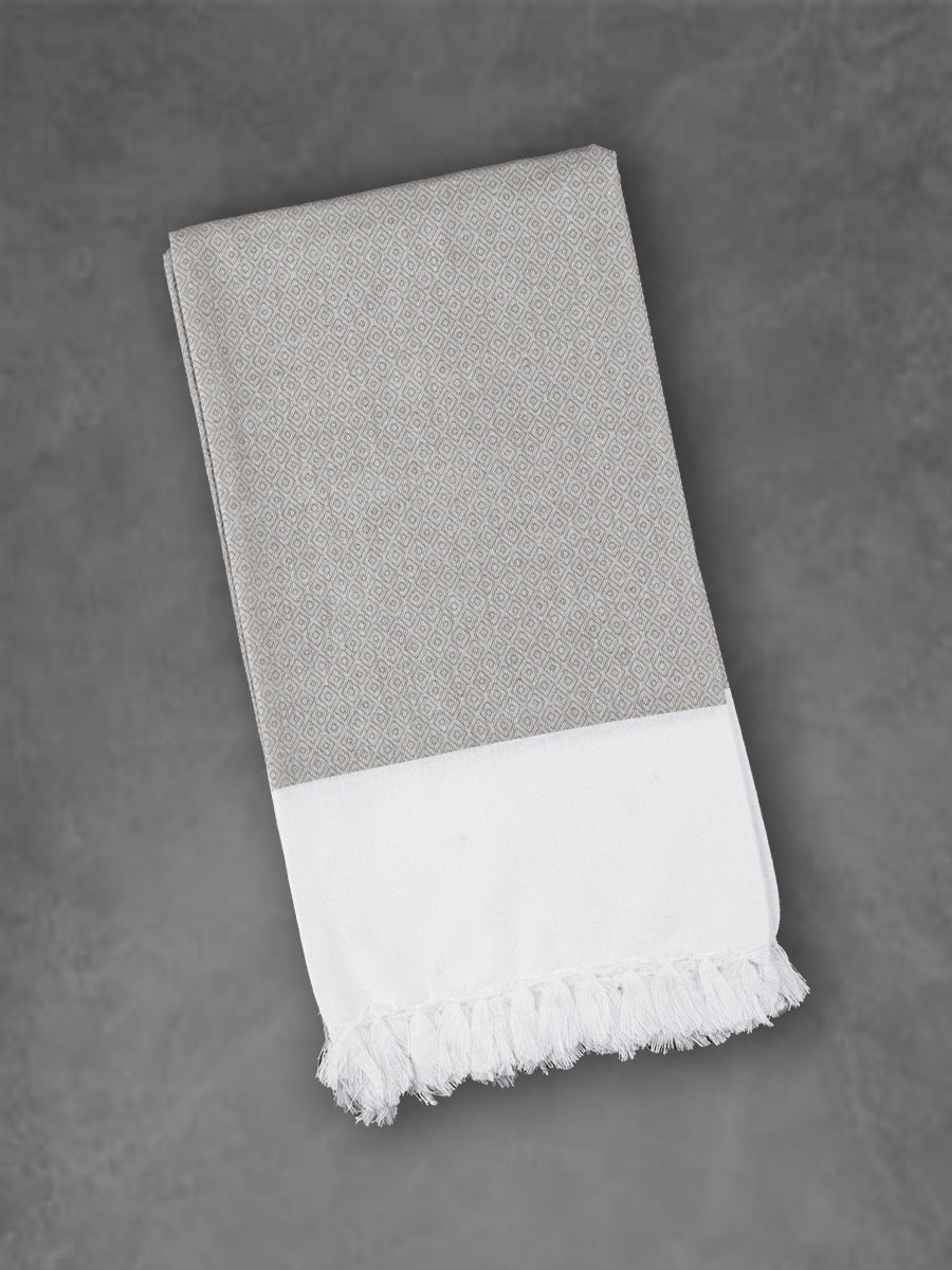 100% Cotton Fast Absorbent Diamond Design Colour Bath Towel 1053 - Grey