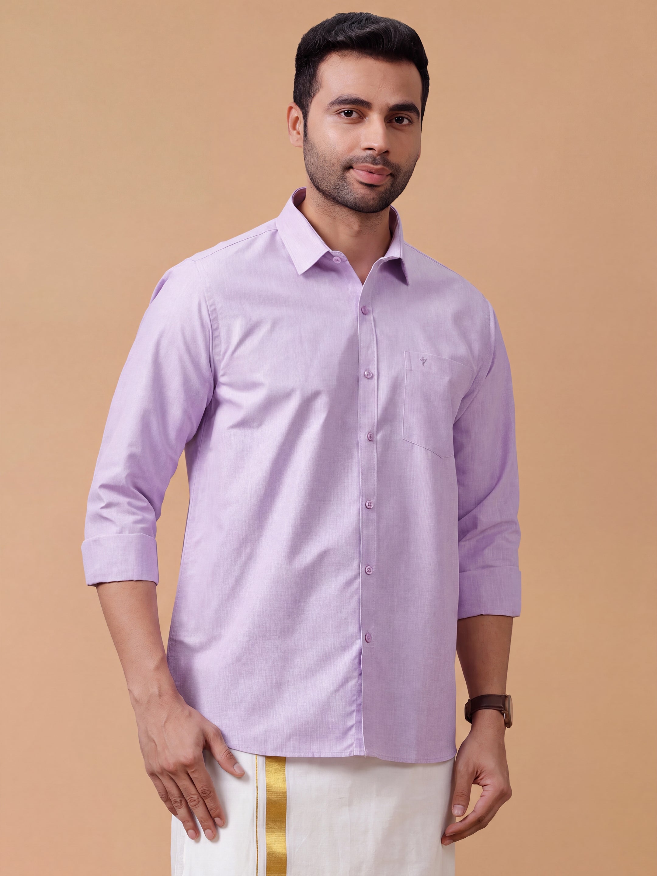 Cotton Rich Violet  Regular Fit Shirt T1 GC17