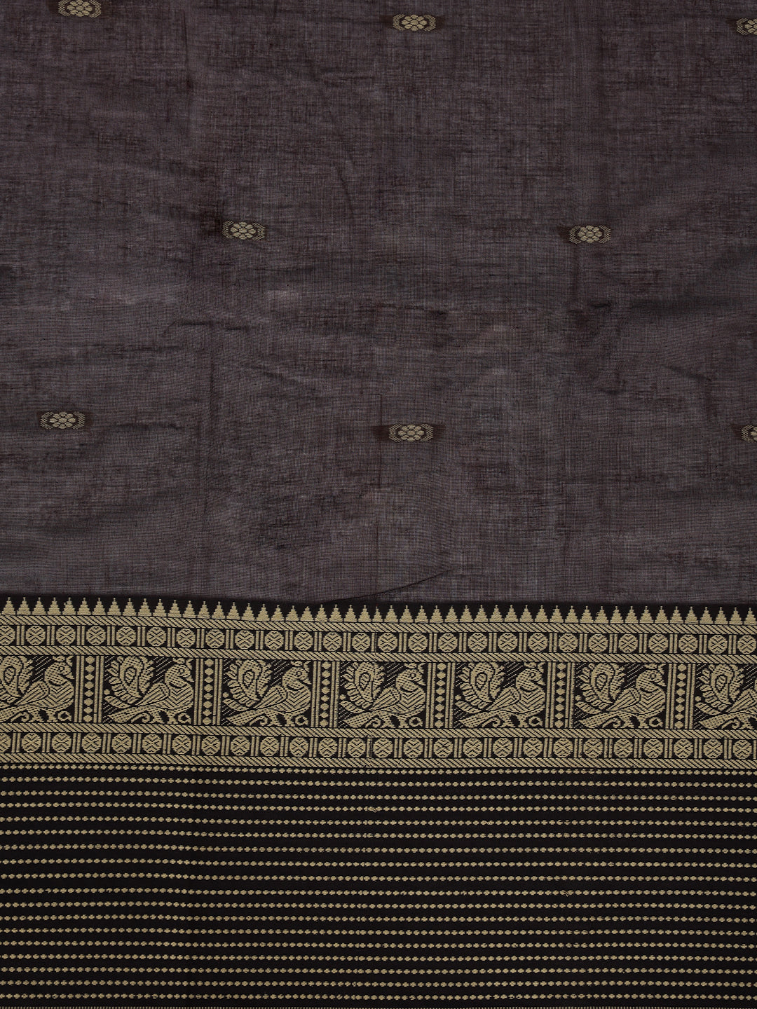 Women Mercerised Cotton Deep Purple Embroidered Saree PCS297