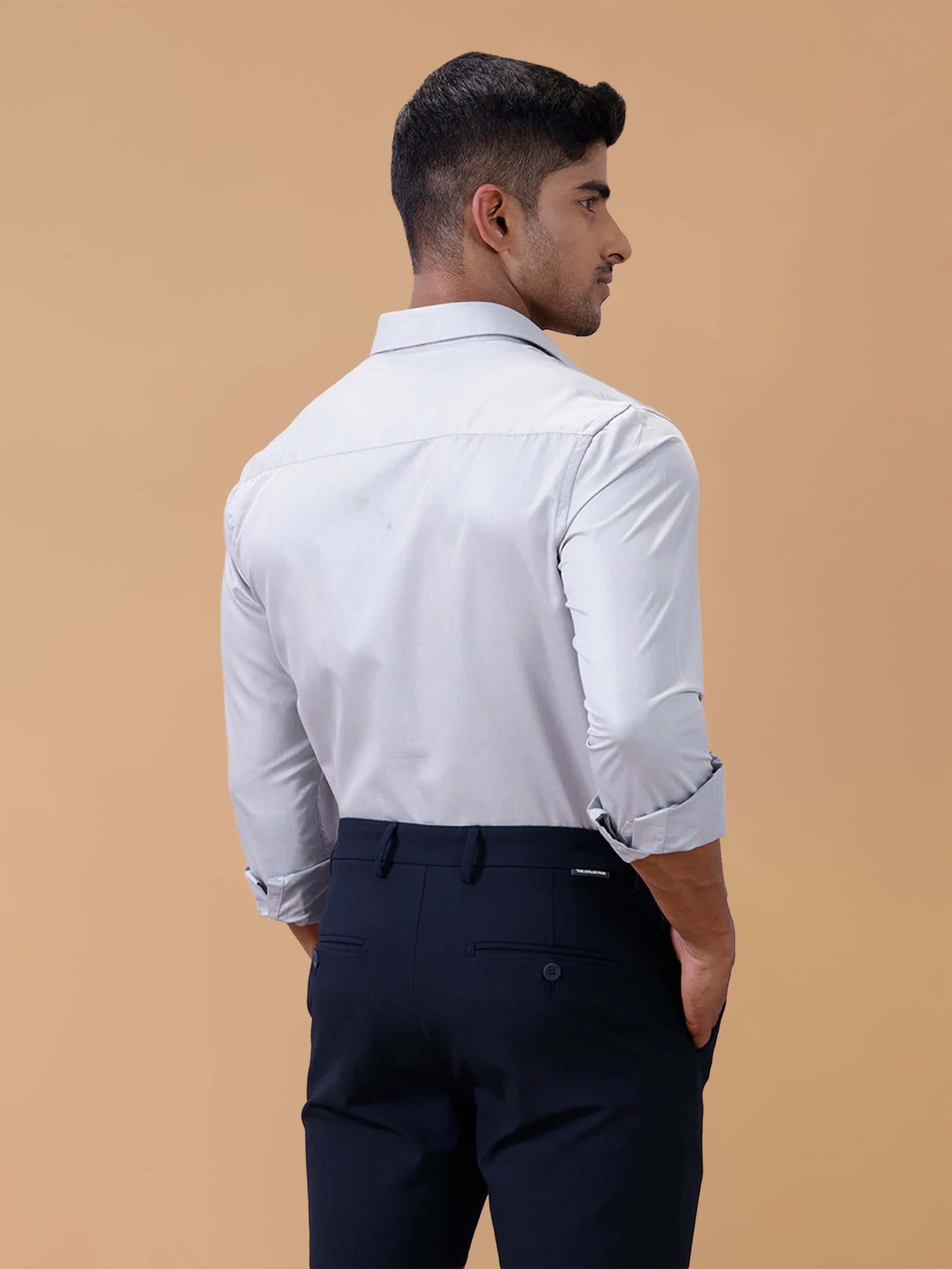 Cotton Rich LT Blue Grey Regular Fit Shirt T61 AKT6
