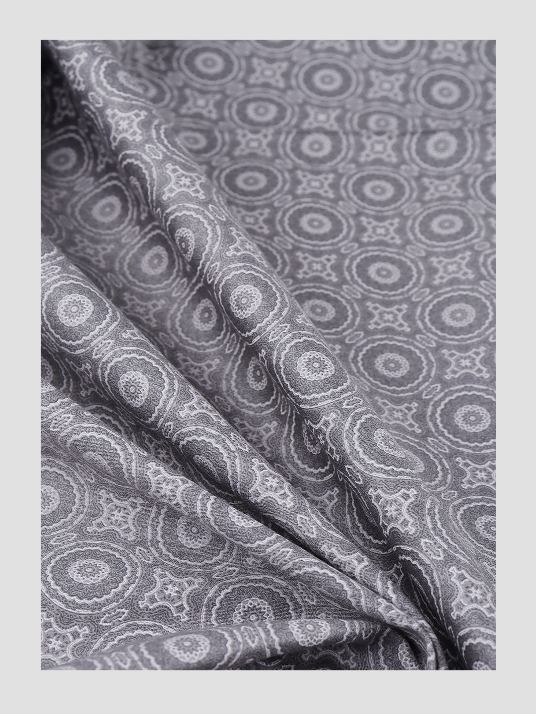 Men Cotton Rich Grey Printed Shirt Fabric Oslo Print
