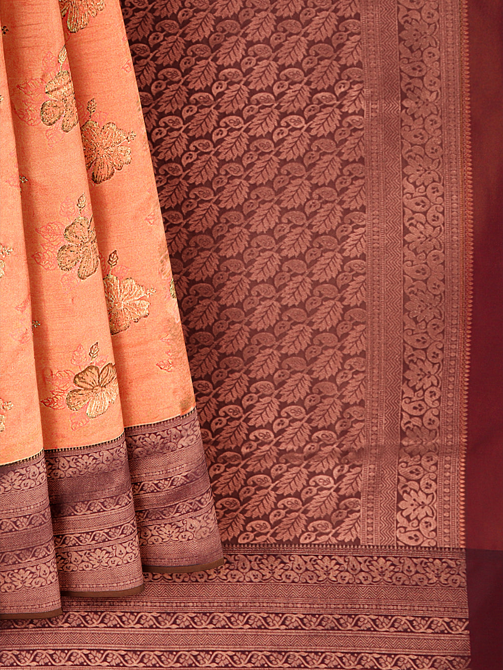 Couple Combo Shirt & Dhoti Set with Saree Orange SD02