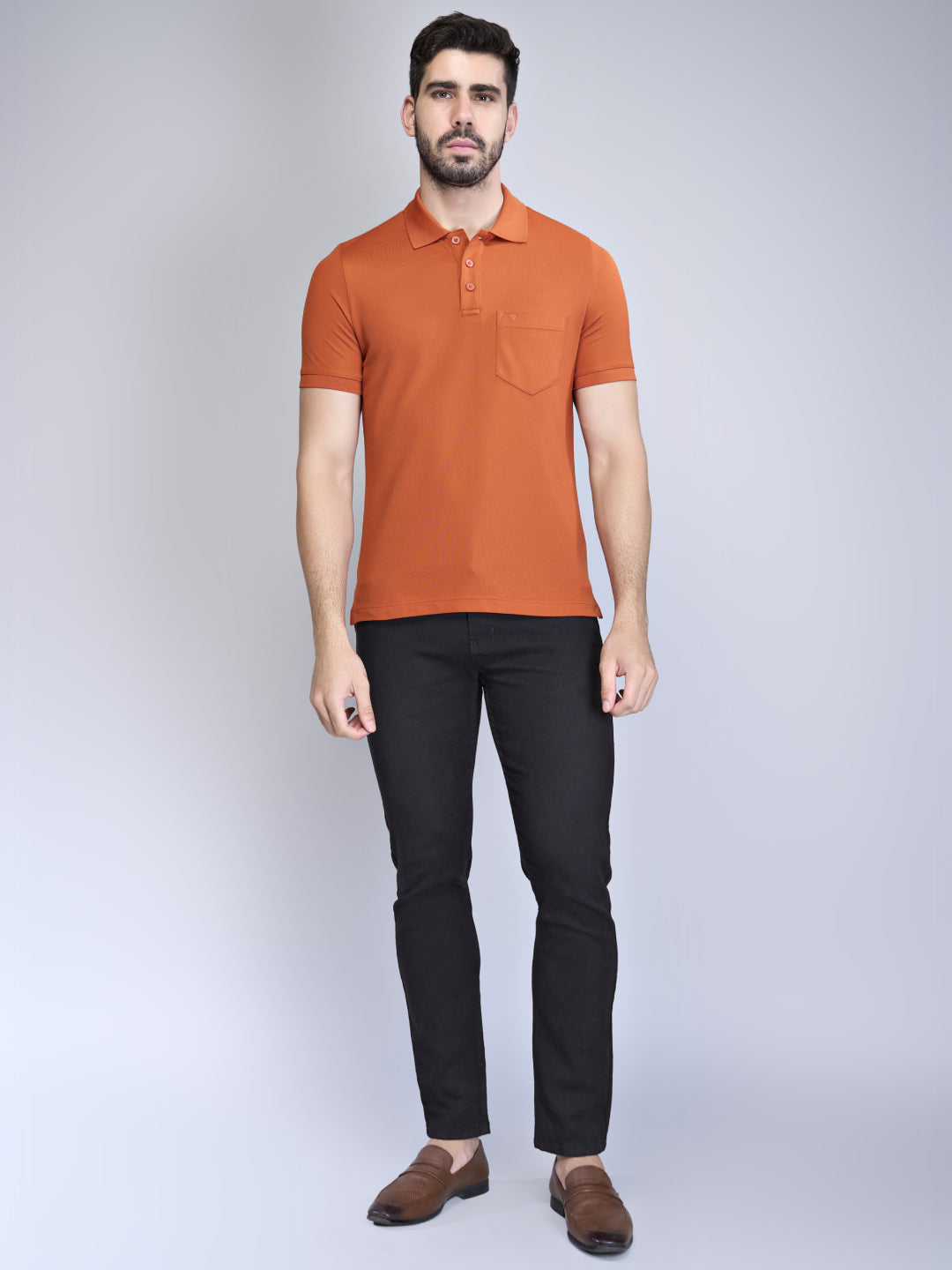 Men Cotton Rich Smart Fit Expert Polo T-Shirt Burnt Orange EP23