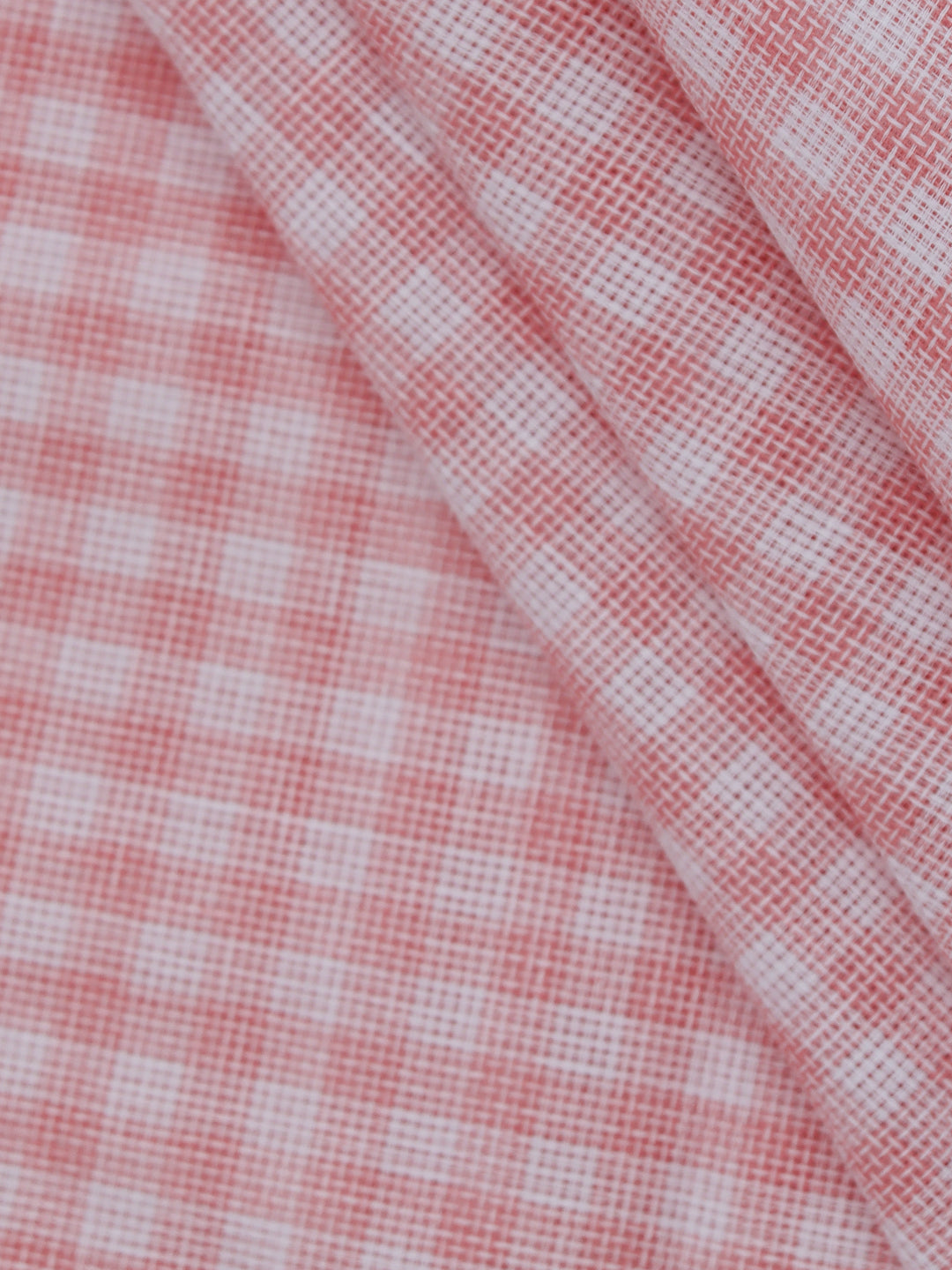 Men Cotton Rich Checked Shirt Fabric Pink High Style