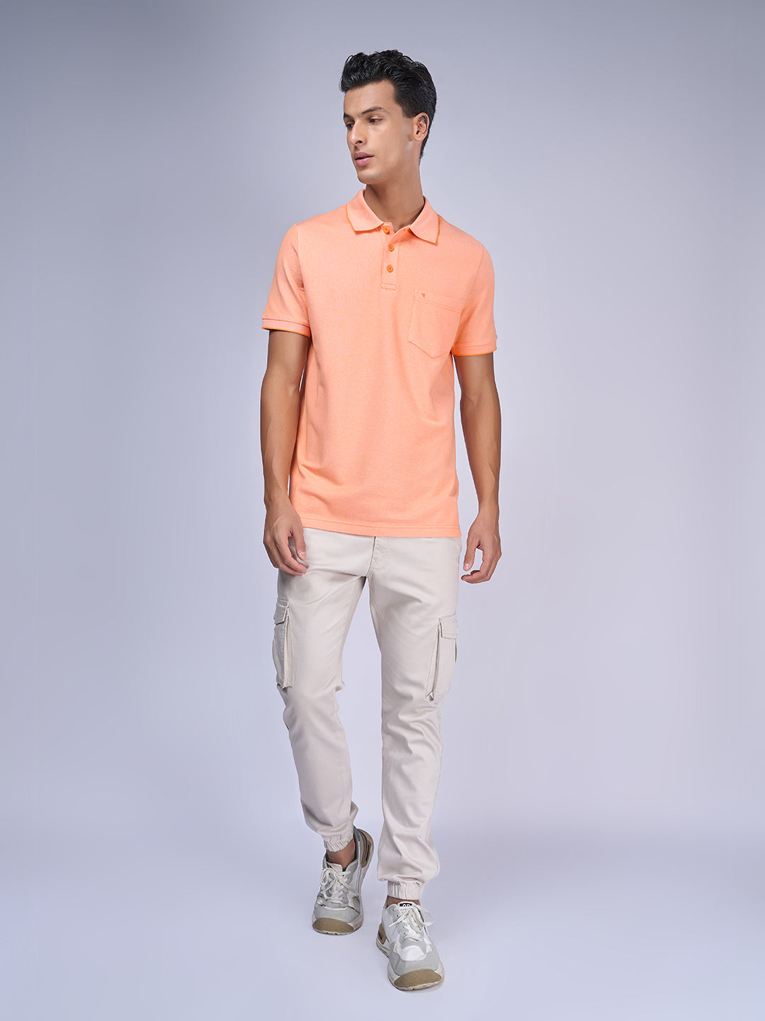 Men Cotton Rich Smart Fit Expert Polo T-Shirt Orange EP35