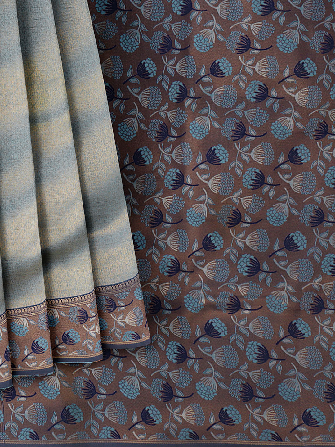 Women Cyan Blue Art Silk Printed Saree ASS76
