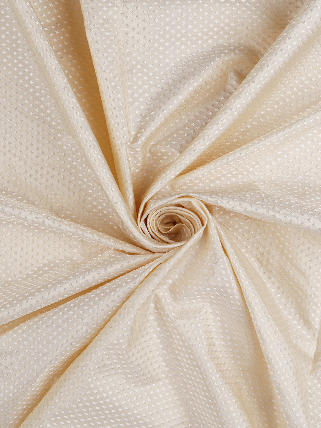 Men Diamond Design Light Cream Pure Silk 10 Meter Shirt Fabric