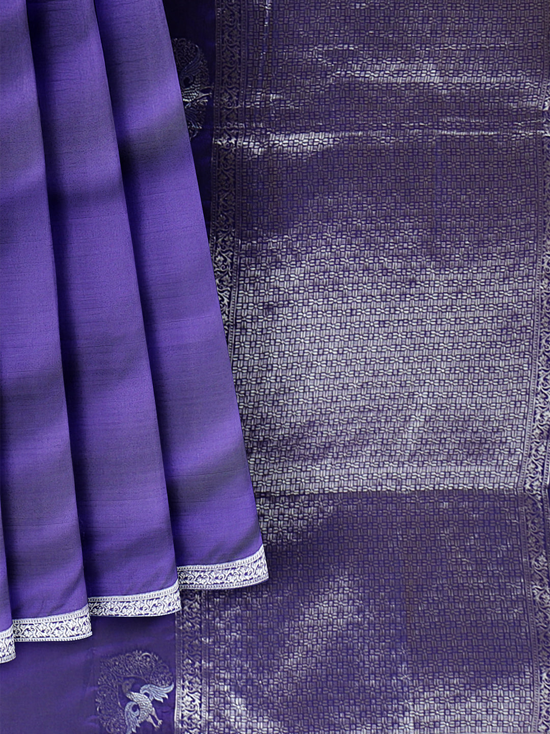 Women Violet Art Silk Printed Saree ASS89