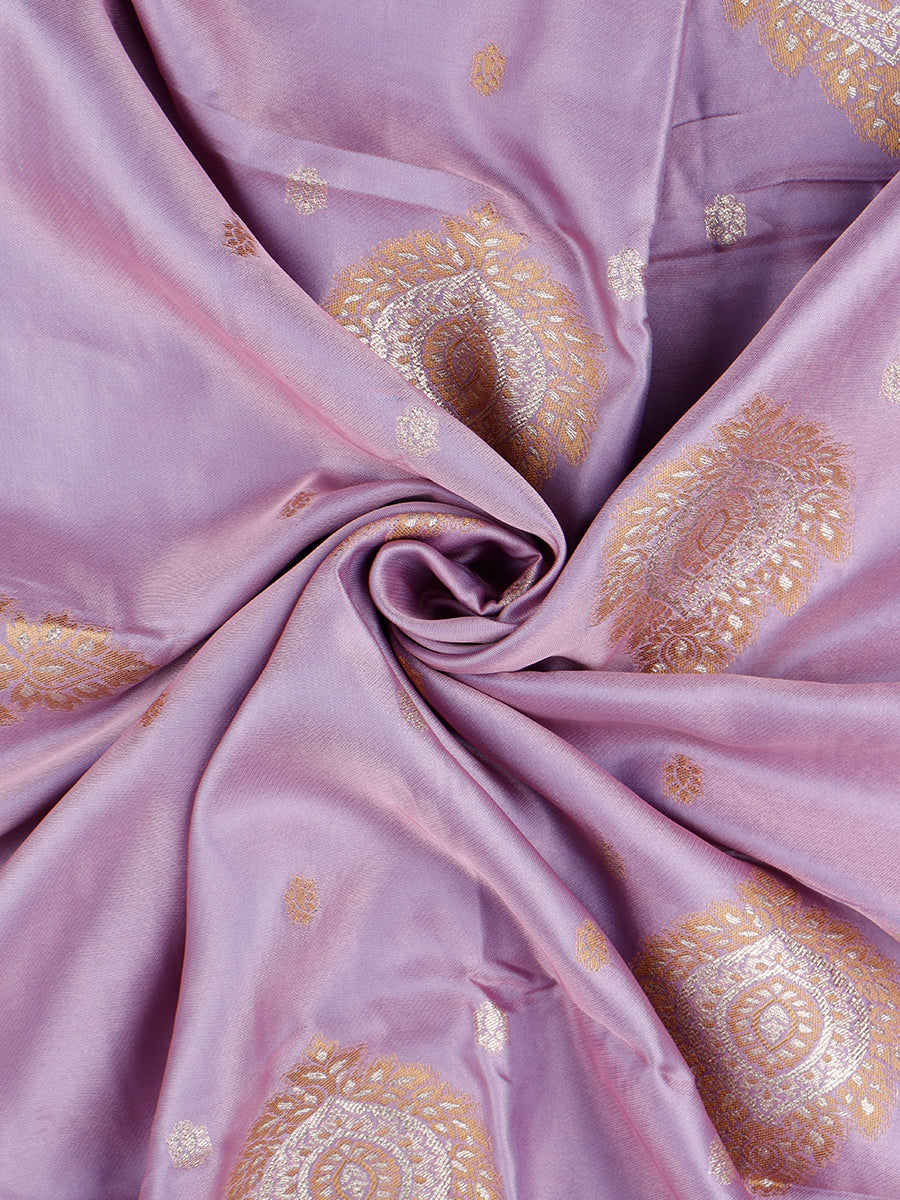 Women Elegant Semi Silk Lavender Colour Saree with Tussle SS57-Close view