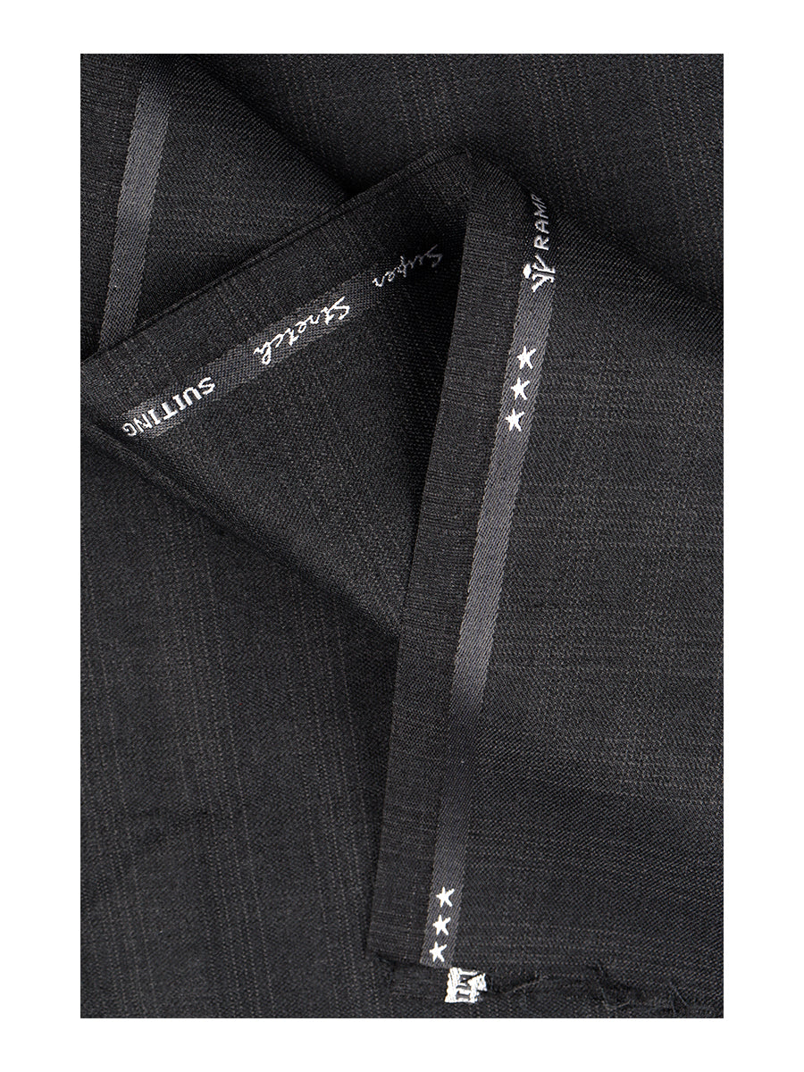 Cotton Denim Black Colour Plain Pants Fabric Enable Stertch-Close view