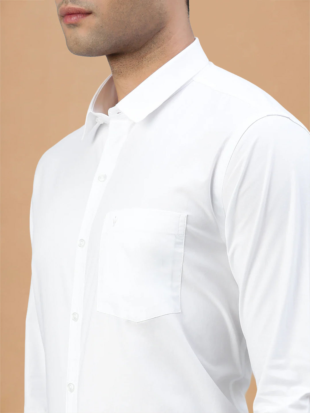 Smooth Weave 100% Cotton White Shirt - Super Faast