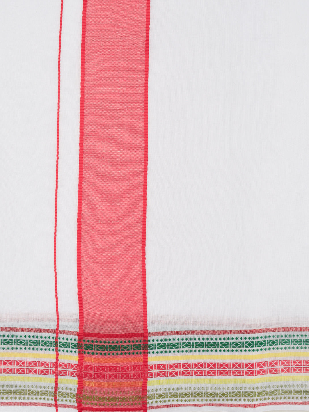 Men Cotton Pink Fancy Border Panchakacham with Angavasthram Srirasthu(9+5) SR55