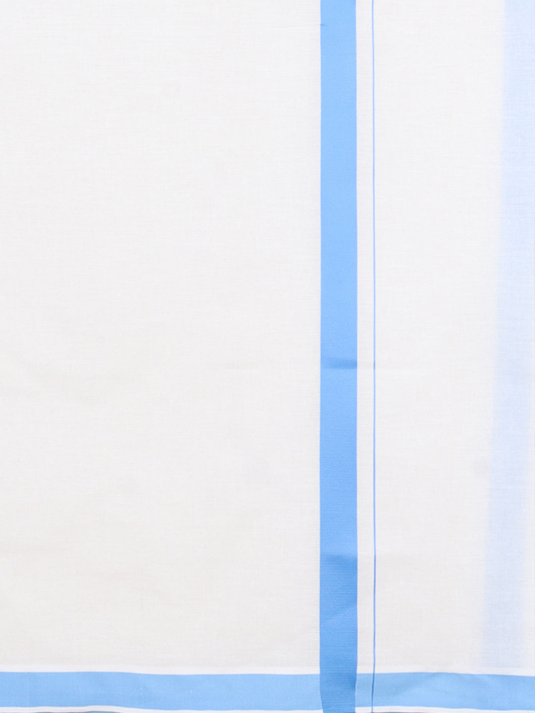 Men Cotton Blend Single Layer White Dhoti with Big Border WS27