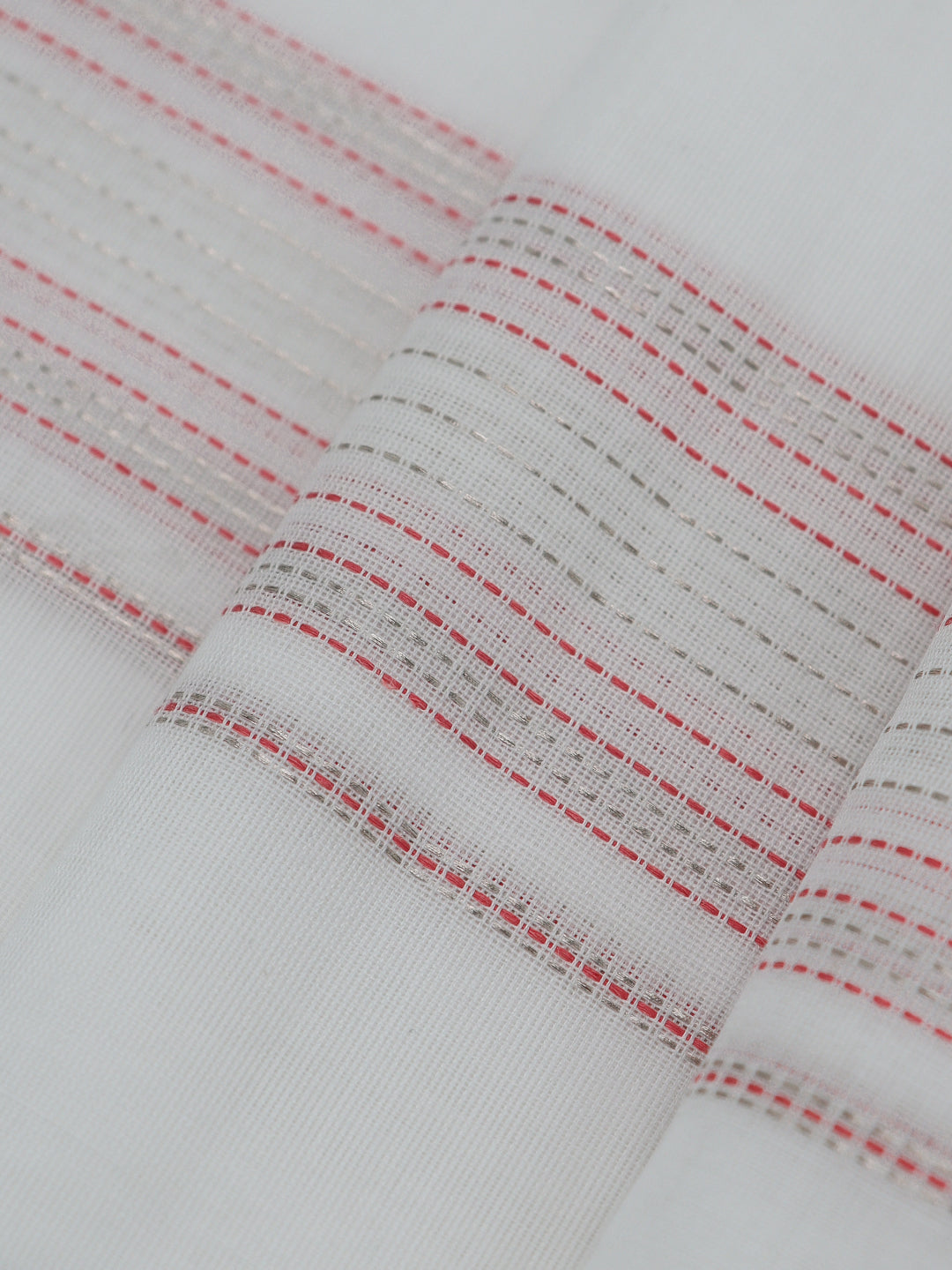 Men Premium Handloom White Dhoti with Fancy Jari Border HLM89