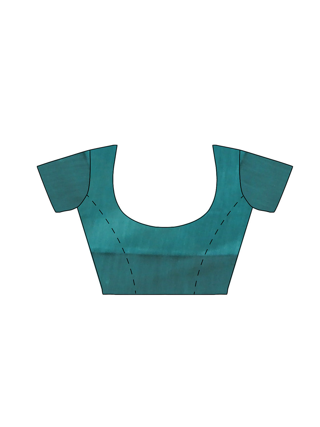 Women Cyan Blue Kora Cotton Saree PCS174