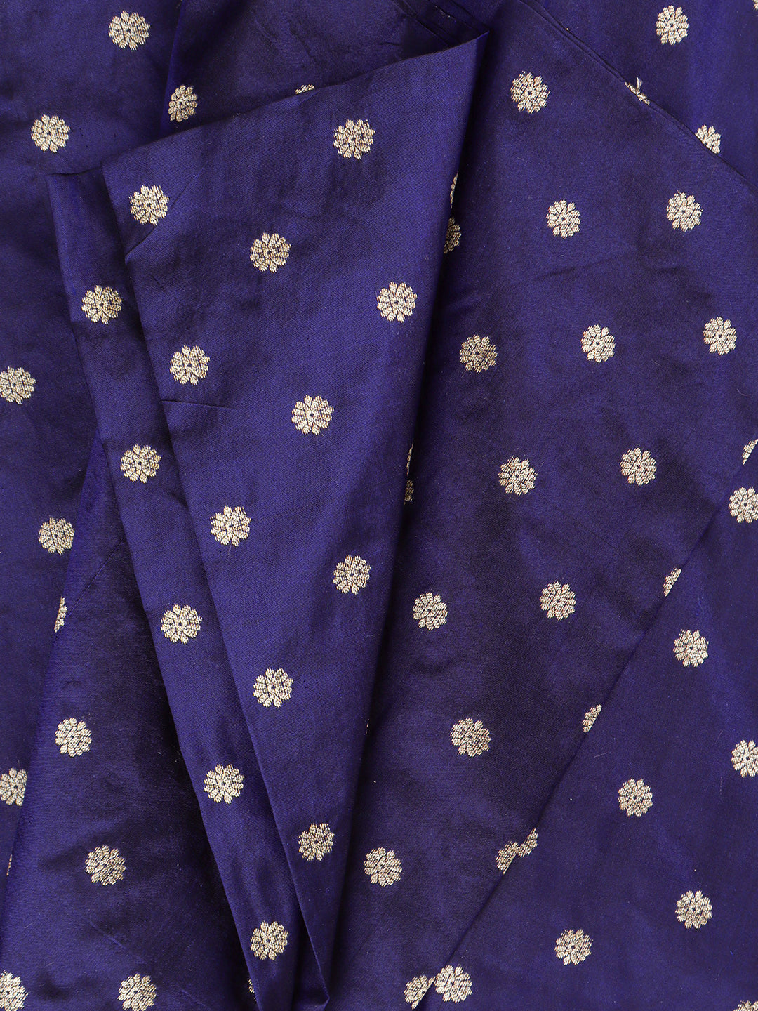 100% Pure Silk Shirt Fabric Navy Blue