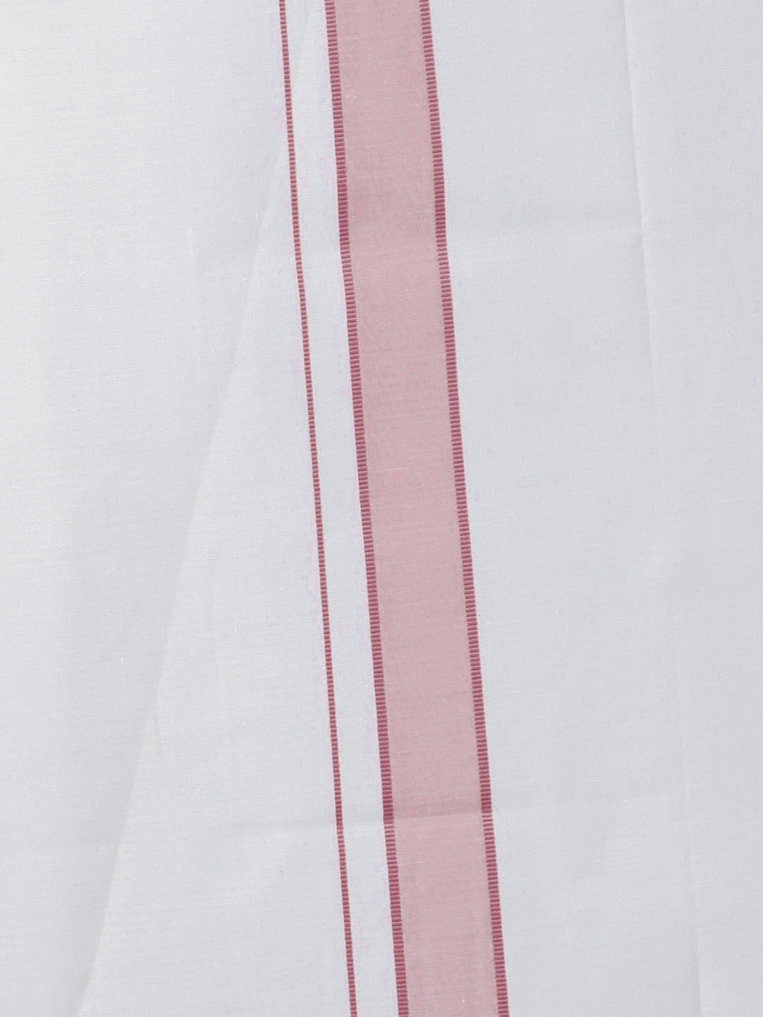 Mens Cotton White Single Dhoti with Purple Plain Border Winner Plain-Zoom view