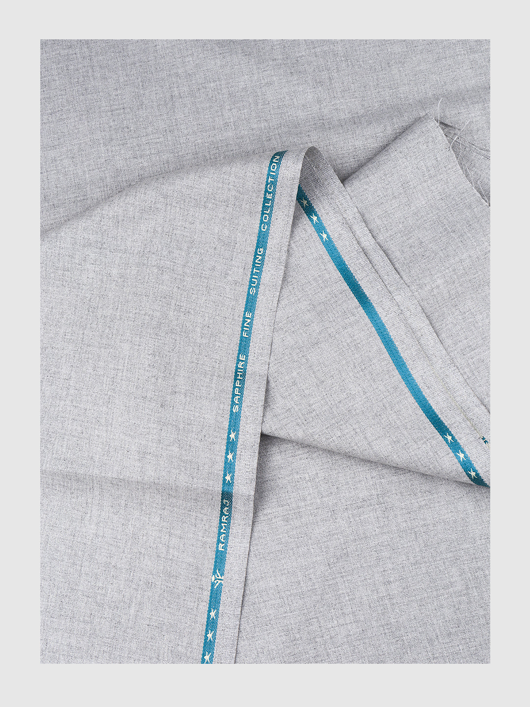 Men Cotton Blend Pants Fabric Silver Grey Sapphire Cuf