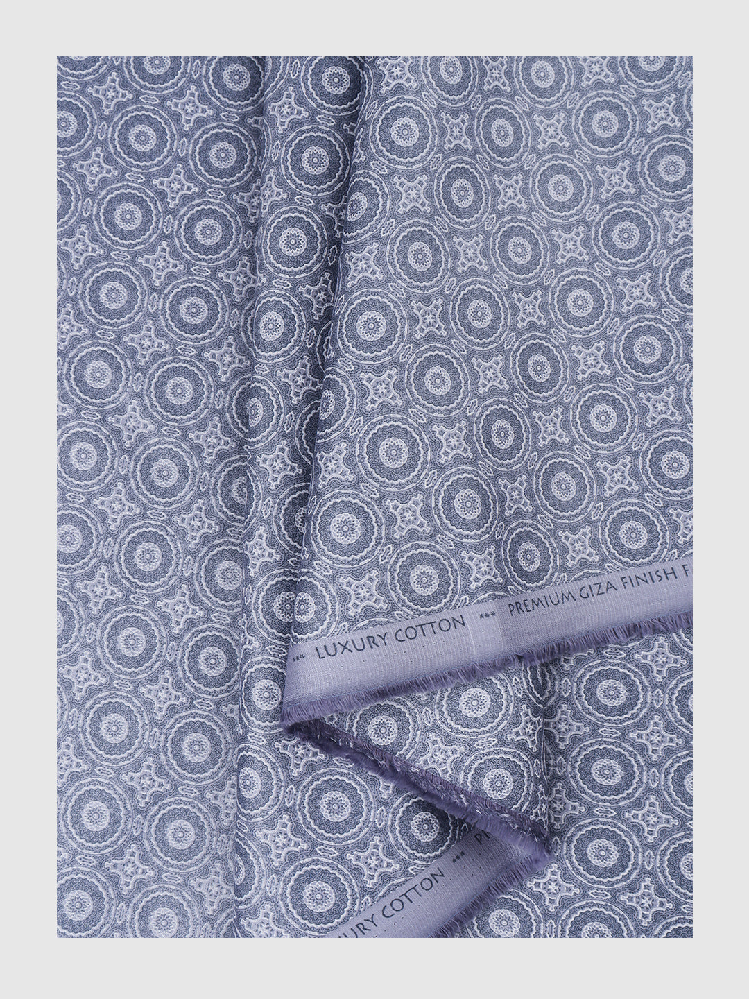 Men Cotton Rich Blue Printed Shirt Fabric Oslo Print